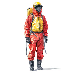 watercolor vector of Heat-resistant Clothing, isolated on a white background.