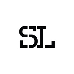 SL monogram logo design letter text name symbol monochrome logotype alphabet character simple logo