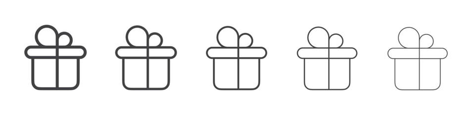 Gift box icon flat simple outline logo