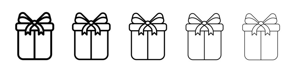 Gift box icon flat simple outline logo