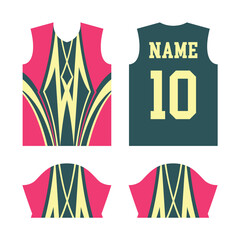 Jersey sport design template, half sleeve soccer jersey, football club, uniform front and back