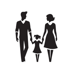 families together vector silhouette clip art logo design illustration. family pose collections.