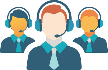team-of-customer-service-agents-in-headset--isolat. icon