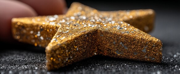 Golden Glitter Star Ornament