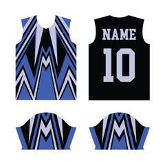 Jersey sport design template, half sleeve soccer jersey, football club, uniform front and back