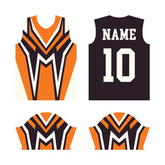 Jersey sport design template, half sleeve soccer jersey, football club, uniform front and back