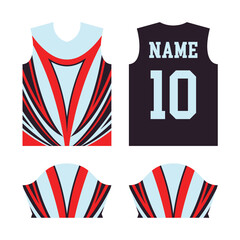 Jersey sport design template, half sleeve soccer jersey, football club, uniform front and back