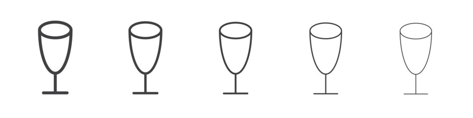 Glass icon flat simple outline logo
