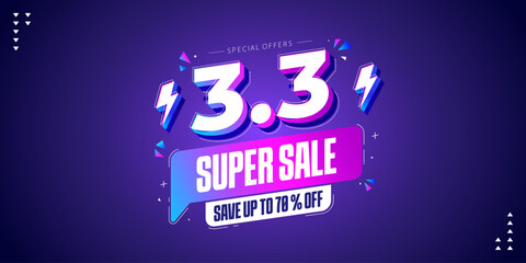 Super sale promo banner with discount offer. Flash sale banner background. Flash sale special offer banner for social media post or website banner