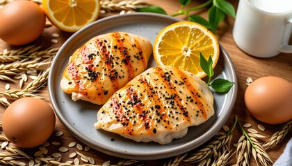 Grilled citrus-marinated chicken recipe kitchen food photography cozy home close-up culinary delight