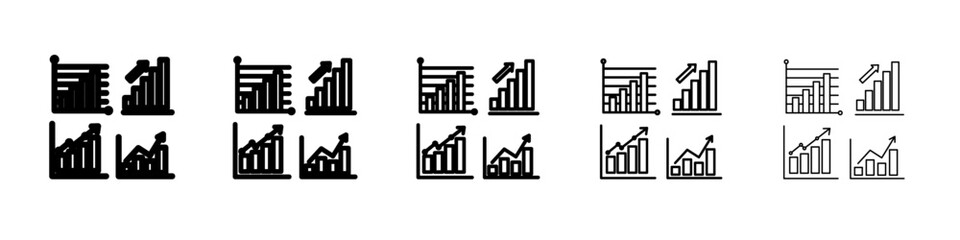 graph chart icon flat simple outline logo