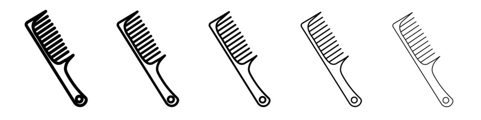 Hair comb icon flat simple outline logo