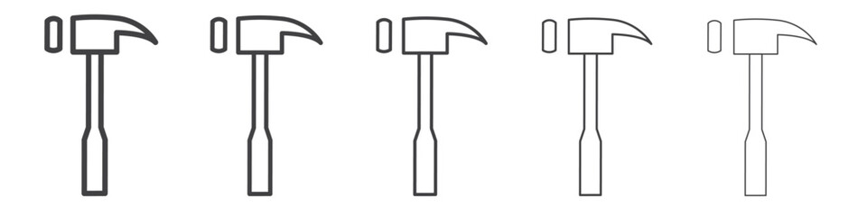 Hammer icon flat simple outline logo