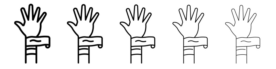 hand accident icon flat simple outline logo