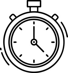 stopwatch icon black and white minimalist design