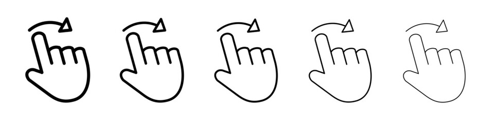 Hand, fingers, gesture, swipe, rotate icon flat simple outline logo