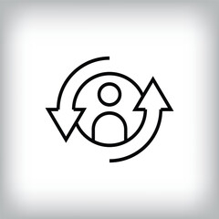 Up down human linear logo. Unique design identity. Geometric success logo template.