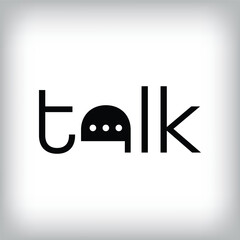 Speech text and speech mark logo. Unique design identity. Text flat logo template.