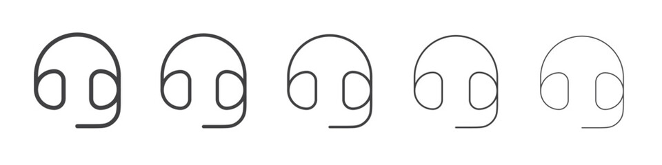 Headset icon flat simple outline logo