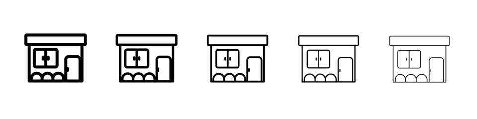 Home icon flat simple outline logo