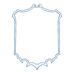 Simple Blue Wedding Crest . Vector Illustration.