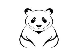 Minimalist Black and White Panda Vector Illustration