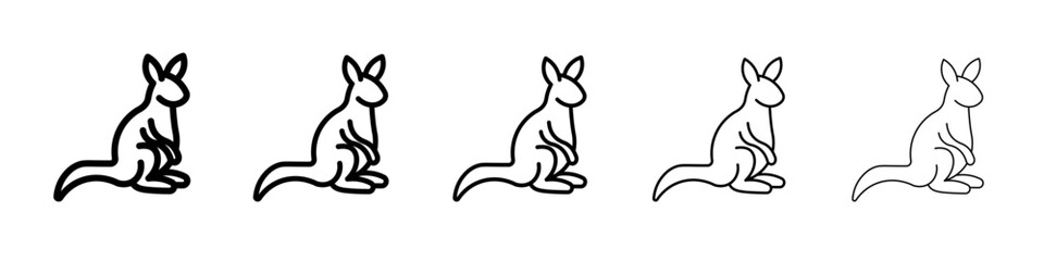 kangaroo icon flat simple outline logo