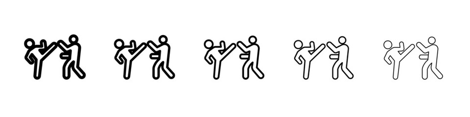 karate icon flat simple outline logo