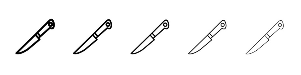 Kitchen knife icon flat simple outline logo