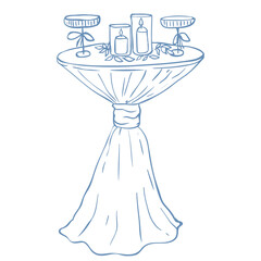 Vector Illustration of Decorated Table on the White Background.