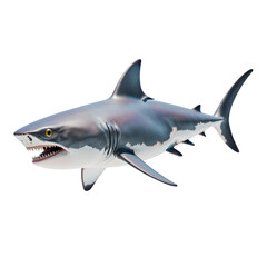 Obraz premium Great White Shark: A powerful great white shark showcases its menacing presence, embodying the raw beauty and awe-inspiring nature of the ocean's apex predator.