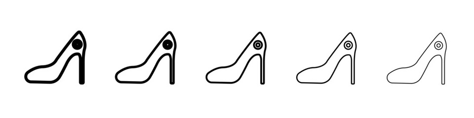 leather shoes heel icon flat simple outline logo