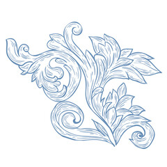 Vector Illustration of Vintage Decorative Element on the White Background.