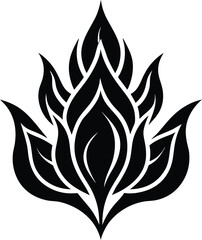 Abstract Flame Lotus Vector