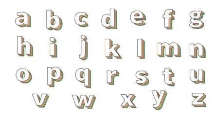 A golden font alphabet from " a to z "