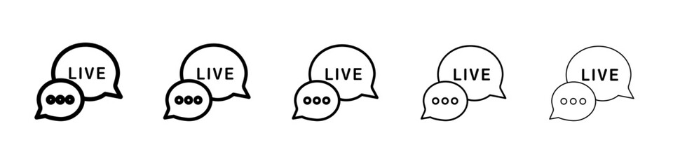 Live chat icon flat simple outline logo