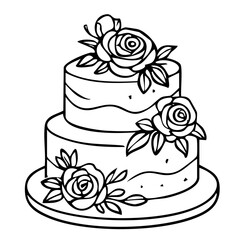 Hochzeit Hochzeitstorte Outlines