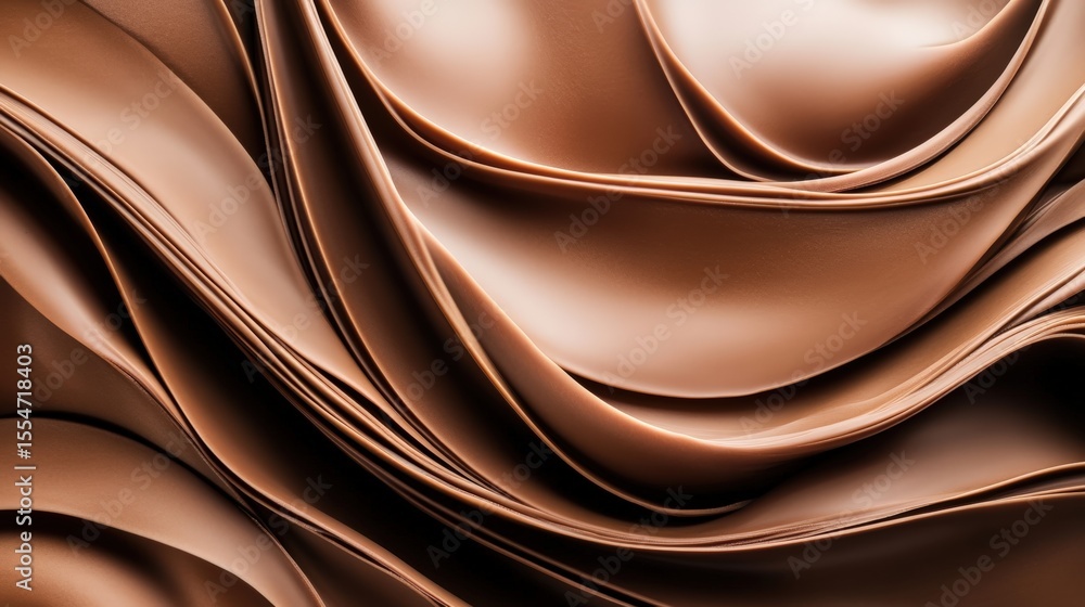 Aufkleber smooth, shiny copper-colored metallic waves create an abstract, fluid texture with soft reflections 