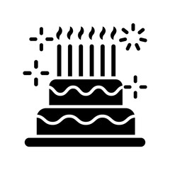 Birthday cake icon design template SVG