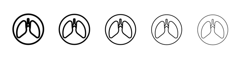 Lungs Icon flat simple outline logo