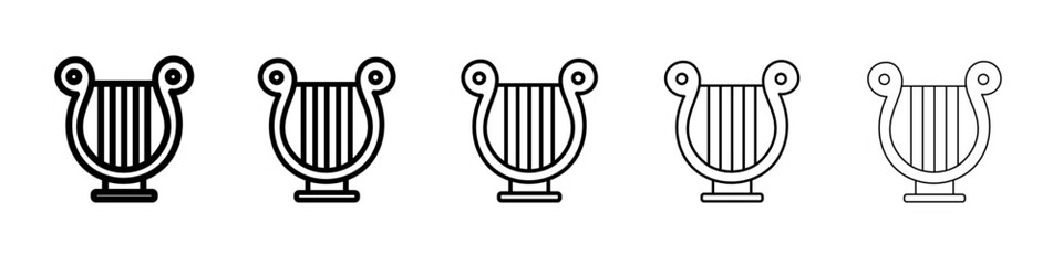 Lyre icon flat simple outline logo