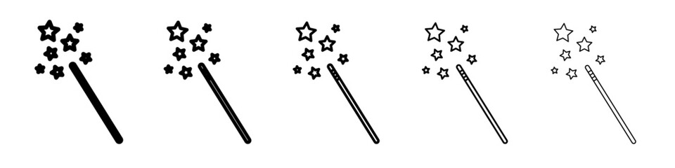 magic wand icon flat simple outline logo
