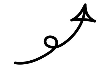 手描き風の三角矢印とループの線画