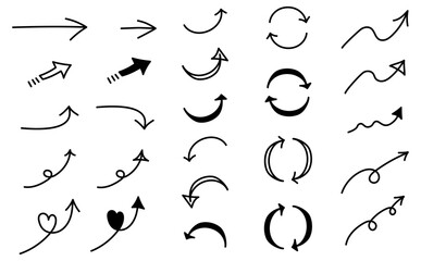 手描き風矢印セットのベクターイラスト素材
