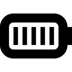 Battery Full Icon Vector - Complete Power Energy Level Charge Symbol