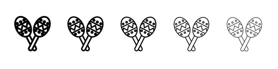 Maracas icon flat simple outline logo