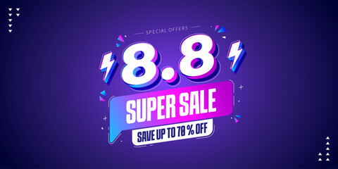 Super sale promo banner with discount offer. Flash sale banner background. Flash sale special offer banner for social media post or website banner