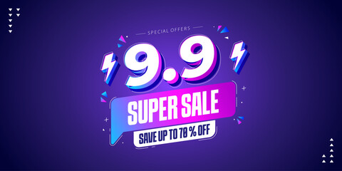 Super sale promo banner with discount offer. Flash sale banner background. Flash sale special offer banner for social media post or website banner