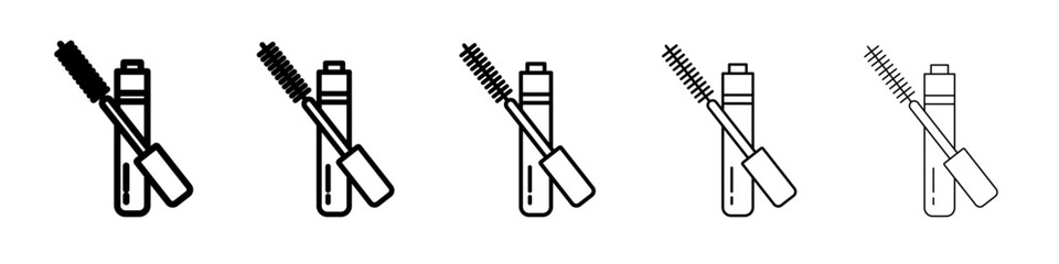 Mascara brush icon flat simple outline logo