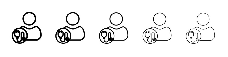 Medical check-up icon flat simple outline logo
